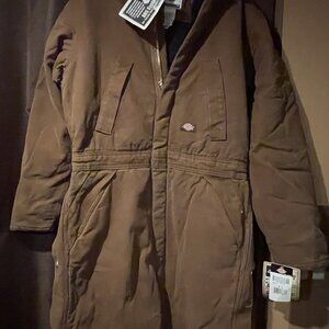 DICKIES one piece brown coat/pant, NWT, size Medium  tall, All-terrain boot seam